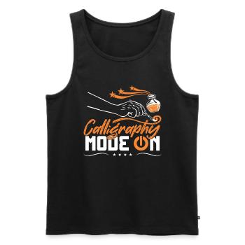 Mode calligraphie activé - Débardeur bio Premium Homme - noir - Devant - AI Model Male 178 light (178cm)