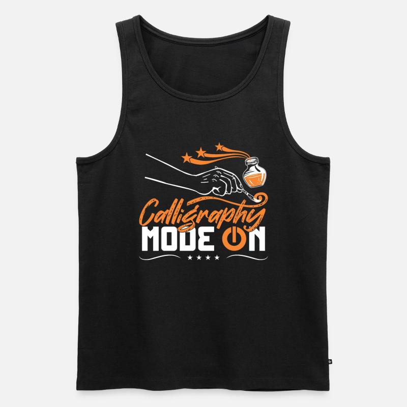 Kalligrafie-Modus ein - Männer Premium Bio Tank Top - Schwarz