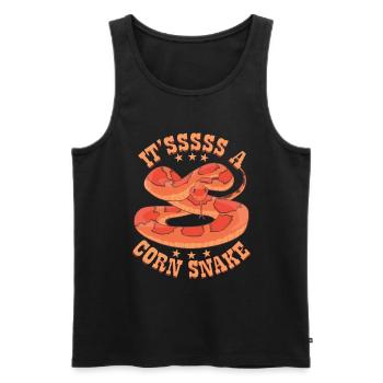 Es ist eine Kornnatter - Männer Premium Bio Tank Top - Schwarz - Vorne - AI Model Male 178 light (178cm)