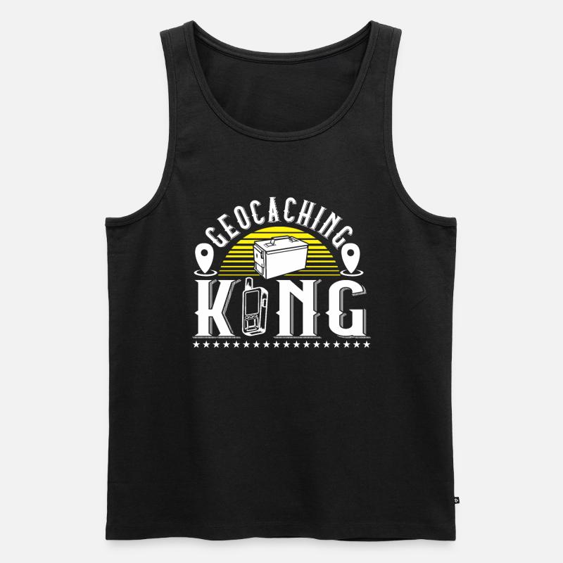 Geocaching König - Männer Premium Bio Tank Top - Schwarz