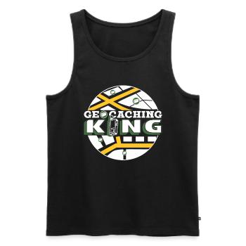 Geocaching-König - Männer Premium Bio Tank Top - Schwarz - Vorne - Michal (187cm)