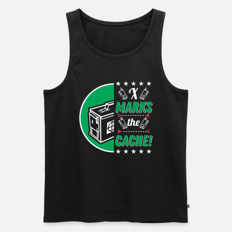 X markiert den Cache! - Männer Premium Bio Tank Top - Schwarz