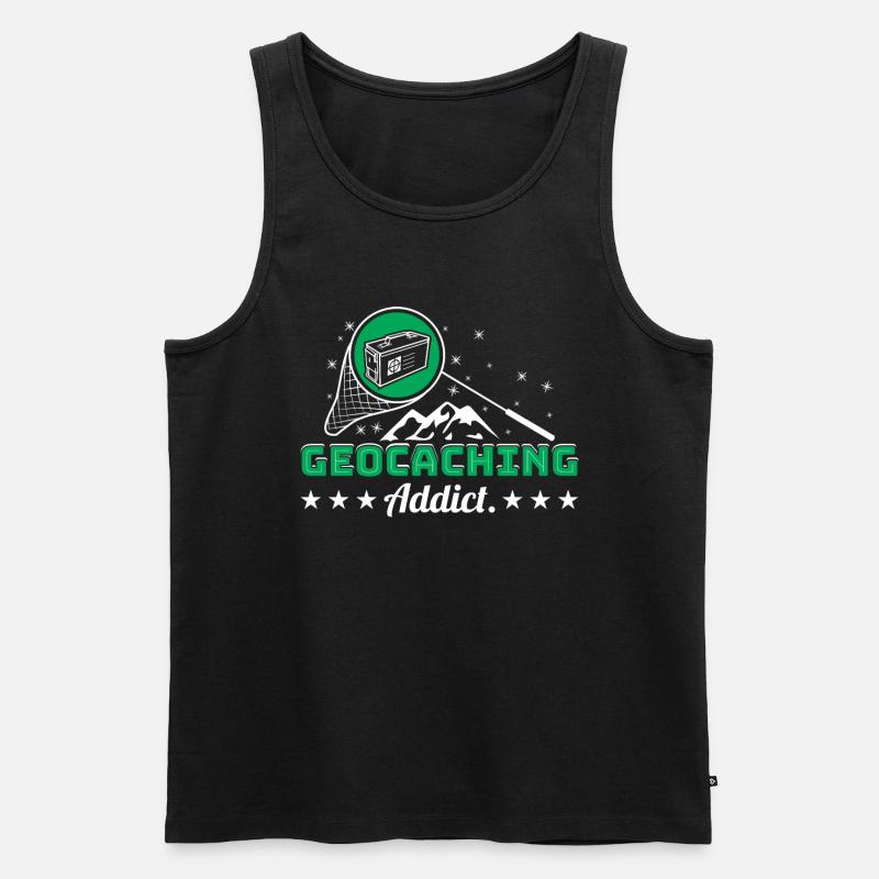 Geocaching-Süchtiger - Männer Premium Bio Tank Top - Schwarz