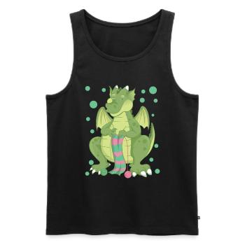 dragon - Men's Premium Organic Tank Top - black - Front - AI Model Male 178 light (178cm)