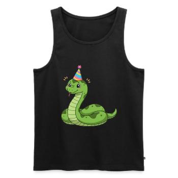 Animal Cartoon Party Snake - Men's Premium Organic Tank Top - black - Front - AI Model Male 178 light (178cm)