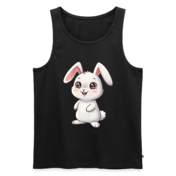 Animal Cartoon Bunny - Men's Premium Organic Tank Top - black - Front - AI Model Male 178 light (178cm)
