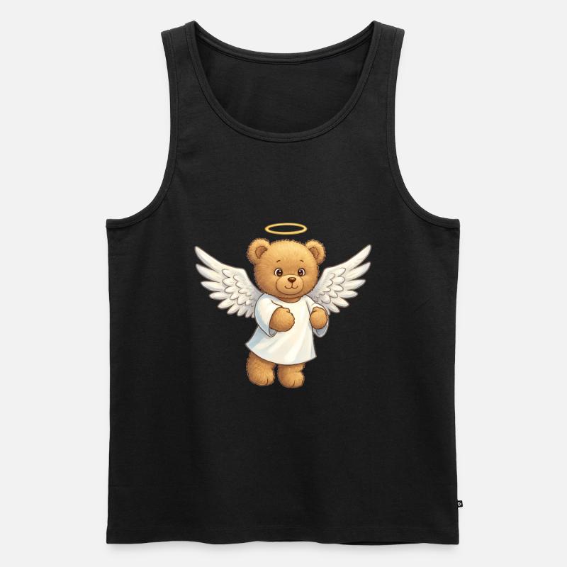 Teddybär Engel - Männer Premium Bio Tank Top - Schwarz