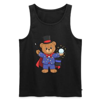 Teddybär Zauberer - Männer Premium Bio Tank Top - Schwarz - Vorne - AI Model Male 178 light (178cm)