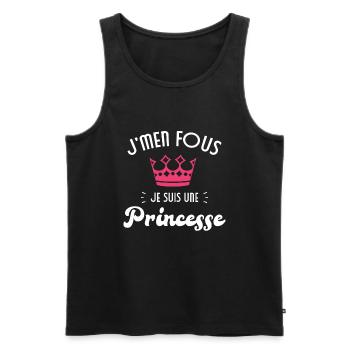 Je m'en fou je suis une princesse - Débardeur bio Premium Homme - noir - Devant - AI Model Male 178 light (178cm)