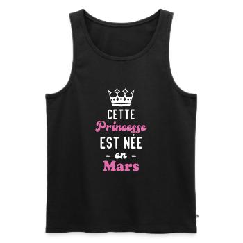 Cette princesse est née en mars - Débardeur bio Premium Homme - noir - Devant - Michal (187cm)
