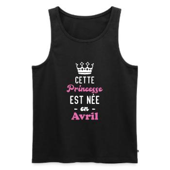 Cette princesse est née en avril - Débardeur bio Premium Homme - noir - Devant - Michal (187cm)