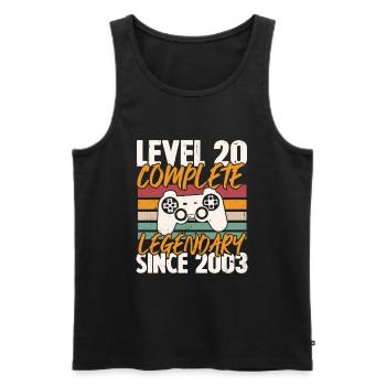 Geburtstagsgeschenk, Level 20 Complete 2003 - Männer Premium Bio Tank Top - Schwarz - Vorne - AI Model Male 178 light (178cm)