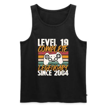 Birthday Gift, Level 19 Complete 2004 - Men's Premium Organic Tank Top - black - Front - Michal (187cm)