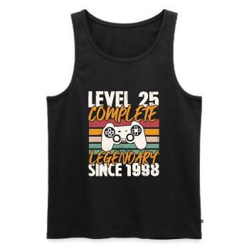 Birthday Gift, Level 25 Complete 1998 - Men's Premium Organic Tank Top - black - Front - Michal (187cm)
