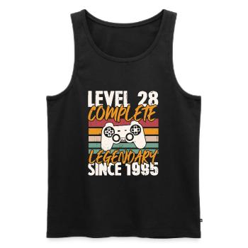 Geburtstagsgeschenk, Level 28 Complete 1995 - Männer Premium Bio Tank Top - Schwarz - Vorne - Michal (187cm)