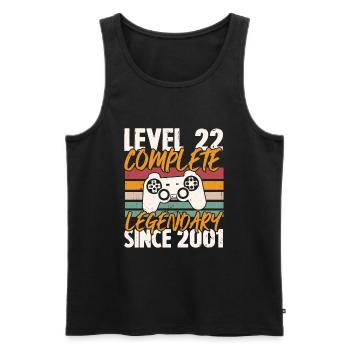 Geburtstagsgeschenk, Level 22 Complete 2001 - Männer Premium Bio Tank Top - Schwarz - Vorne - AI Model Male 178 light (178cm)