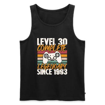 Geburtstagsgeschenk, Level 30 Complete 1993 - Männer Premium Bio Tank Top - Schwarz - Vorne - AI Model Male 178 light (178cm)