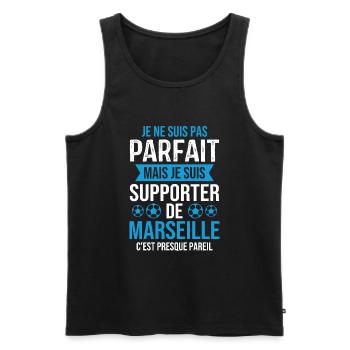Je suis supporter de Marseille - Débardeur bio Premium Homme - noir - Devant - Michal (187cm)