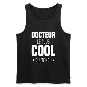 Docteur le plus cool du monde - Débardeur bio Premium Homme - noir - Devant - Michal (187cm)