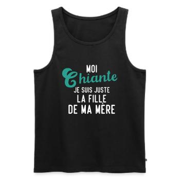 Moi chiante je suis juste la fille de ma mère - Débardeur bio Premium Homme - noir - Devant - AI Model Male 178 light (178cm)