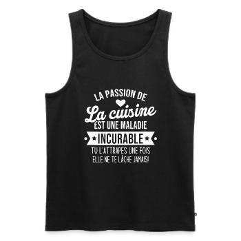 la passion de la cuisine est une maladie incurable - Débardeur bio Premium Homme - noir - Devant - Michal (187cm)