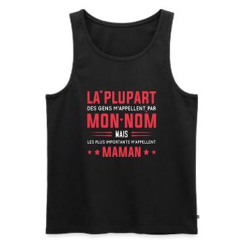 Les plus importants m'appellent maman - Débardeur bio Premium Homme - noir - Devant - Michal (187cm)