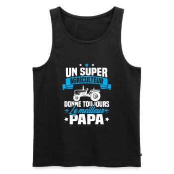 Super agriculteur donne toujours le meilleur papa - Débardeur bio Premium Homme - noir - Devant - Michal (187cm)