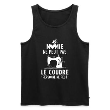 Si mamie ne peut pas le coudre personne ne peut - Débardeur bio Premium Homme - noir - Devant - Michal (187cm)