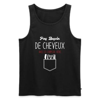 Pas Besoin de Cheveux avec ce corps de rêve - Débardeur bio Premium Homme - noir - Devant - Michal (187cm)