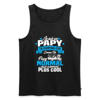 Un papy en camping-car comme un papy normal - Débardeur bio Premium Homme - noir - Devant - Michal (187cm)
