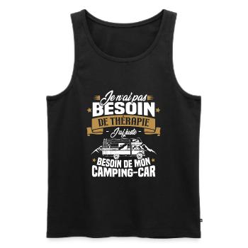 Pas besoin de thérapie, besoin de mon camping-car - Débardeur bio Premium Homme - noir - Devant - Michal (187cm)