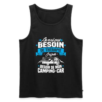 Pas besoin de thérapie, besoin de mon camping-car - Débardeur bio Premium Homme - noir - Devant - Michal (187cm)
