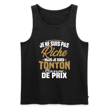 Je ne suis pas riche mais je suis tonton - Débardeur bio Premium Homme - noir - Devant - Michal (187cm)