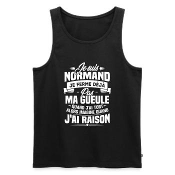 Humour cadeau Je suis Normand - Débardeur bio Premium Homme - noir - Devant - Michal (187cm)