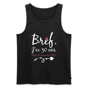 Femme cadeau d'anniversaire 60 ans - Débardeur bio Premium Homme - noir - Devant - AI Model Male 178 light (178cm)