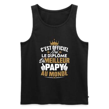 Meilleur papy au monde - Débardeur bio Premium Homme - noir - Devant - Michal (187cm)