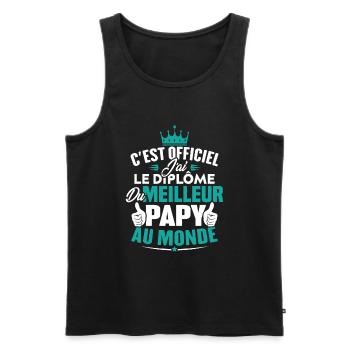 Meilleur papy au monde - Débardeur bio Premium Homme - noir - Devant - AI Model Male 178 light (178cm)