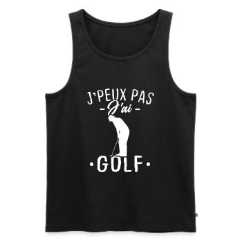 Ich kann nicht Golf spielen - Männer Premium Bio Tank Top - Schwarz - Vorne - Michal (187cm)