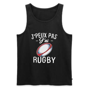 I can't I have rugby - Men's Premium Organic Tank Top - black - Front - Michal (187cm)