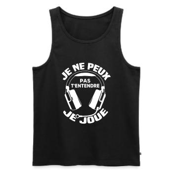 I can't hear you, I'm playing - Men's Premium Organic Tank Top - black - Front - AI Model Male 178 light (178cm)