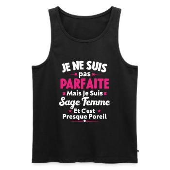 Je suis Sage femme - Débardeur bio Premium Homme - noir - Devant - AI Model Male 178 light (178cm)