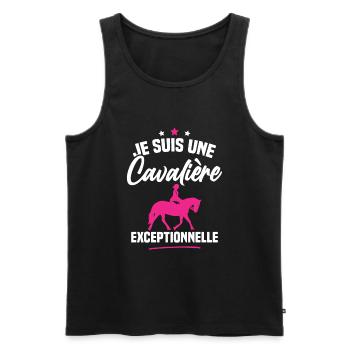 Je suis une cavalière exceptionnelle - Débardeur bio Premium Homme - noir - Devant - Michal (187cm)