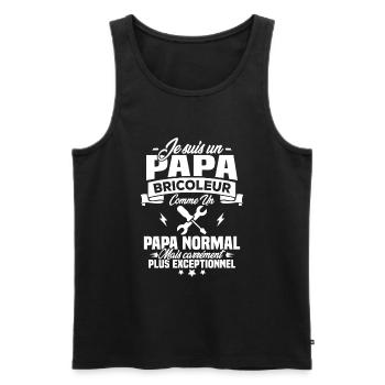 Un papa bricoleur comme un papa normal - Débardeur bio Premium Homme - noir - Devant - Michal (187cm)