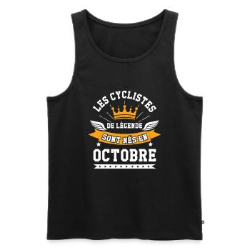 Les cyclistes de légende sont nés en octobre - Débardeur bio Premium Homme - noir - Devant - Michal (187cm)