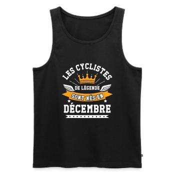 Les cyclistes de légende sont nés en décembre - Débardeur bio Premium Homme - noir - Devant - Michal (187cm)