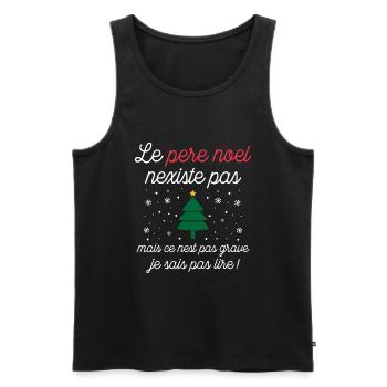 Le père noël n'existe pas - Débardeur bio Premium Homme - noir - Devant - AI Model Male 178 light (178cm)