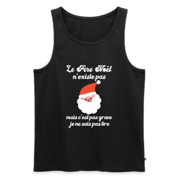 le père noël n'existe pas - Débardeur bio Premium Homme - noir - Devant - AI Model Male 178 light (178cm)