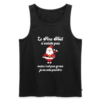 le père noël n'existe pas - Débardeur bio Premium Homme - noir - Devant - AI Model Male 178 light (178cm)