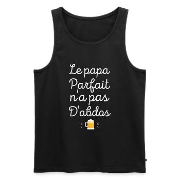 Le papa parfait n'a pas d'abdos - Débardeur bio Premium Homme - noir - Devant - Michal (187cm)