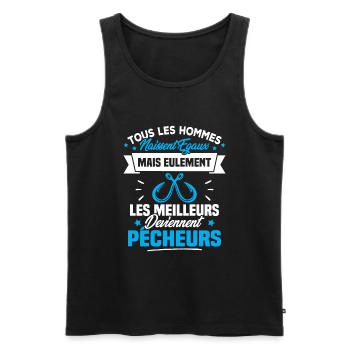 Les meilleurs hommes deviennent Pêcheurs - Débardeur bio Premium Homme - noir - Devant - Michal (187cm)